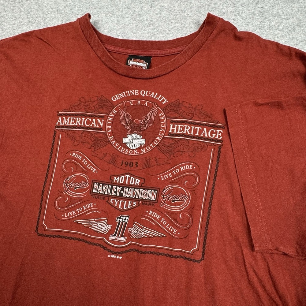 Harley Davidson Louisville Kentucky Graphic T-shirt Mens‎ 2XL Made In USA Cotton